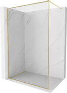 Mexen Kioto-F Duschwand Walk-in mit Rahmen 95 x 202 cm, transparent 8 mm, gebürstetes Gold - 800-095-104-55-00