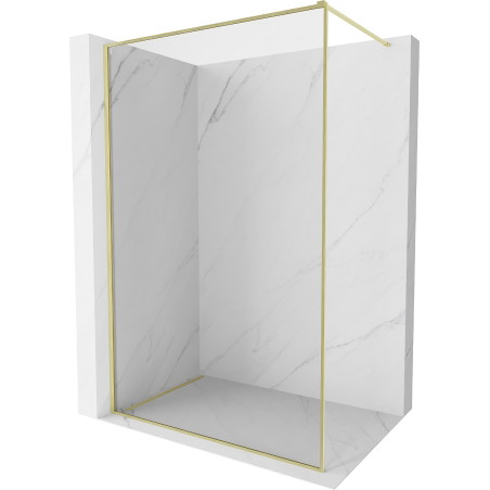 Mexen Kioto-F Duschwand Walk-in mit Rahmen 145 x 202 cm, transparent 8 mm, gebürstetes Gold - 800-145-104-55-00