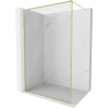 Mexen Kioto-F Duschwand Walk-in mit Rahmen 180 x 202 cm, transparent 8 mm, gebürstet gold - 800-180-104-55-00