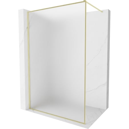 Mexen Kioto-F Duschwand Walk-in mit Rahmen 100 x 202 cm, 8 mm Frost, gebürstetes Gold - 800-100-104-55-30