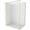 Mexen Kioto-F Duschwand Walk-in mit Rahmen 130 x 202 cm, Frost 8 mm, Gold gebürstet - 800-130-104-55-30