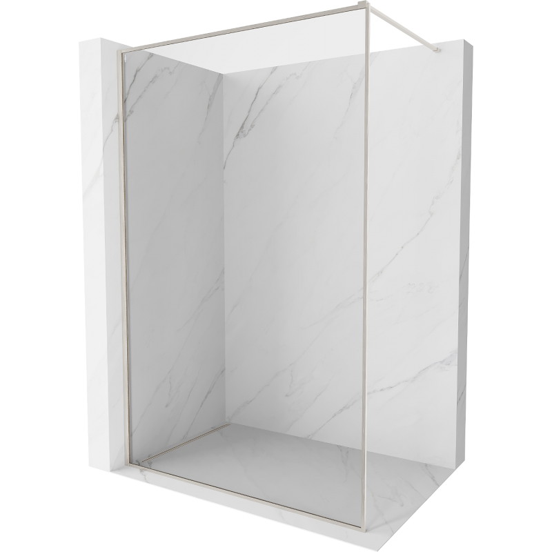 Mexen Kioto-F Duschwand Walk-in mit Rahmen 145 x 202 cm, transparent 8 mm, gebürsteter Nickel - 800-145-104-97-00