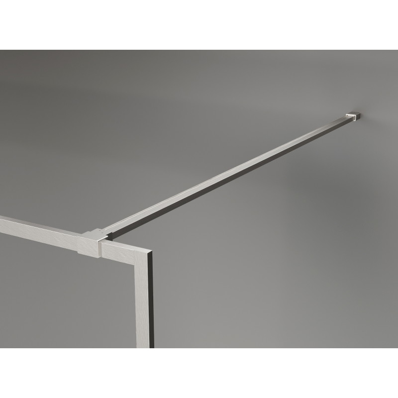 Mexen Kioto-F Duschwand Walk-in mit Rahmen 145 x 202 cm, transparent 8 mm, gebürsteter Nickel - 800-145-104-97-00