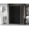 Mexen Kioto-F Duschwand Walk-in mit Rahmen 70 x 202 cm, graphit 8 mm, gebürstetes Gold - 800-070-104-55-40