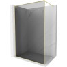 Mexen Kioto-F Duschwand Walk-in mit Rahmen 70 x 202 cm, graphit 8 mm, gebürstetes Gold - 800-070-104-55-40