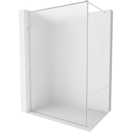 Mexen Kioto-F Duschwand Walk-in mit Rahmen 140 x 202 cm, mattiert 8 mm, gebürsteter Nickel - 800-140-104-97-30