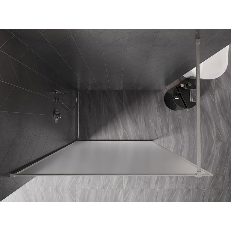 Mexen Kioto-F Duschwand Walk-in mit Rahmen 120 x 202 cm, Frost 8 mm, gebürsteter Nickel - 800-120-104-97-30