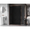 Mexen Kioto-F Duschabtrennung Walk-in mit Rahmen 70 x 202 cm, Graphit 8 mm, Roségold - 800-070-104-60-40