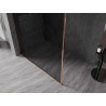 Mexen Kioto-F Duschwand Walk-in mit Rahmen 80 x 202 cm, Graphit 8 mm, Roségold - 800-080-104-60-40