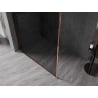 Mexen Kioto-F Duschwand Walk-in mit Rahmen 130 x 202 cm, Graphit 8 mm, Roségold - 800-130-104-60-40