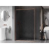 Mexen Kioto-F Duschwand Walk-In mit Rahmen 100 x 202 cm, transparent 8 mm, gebürstetes Kupfer - 800-100-104-65-00