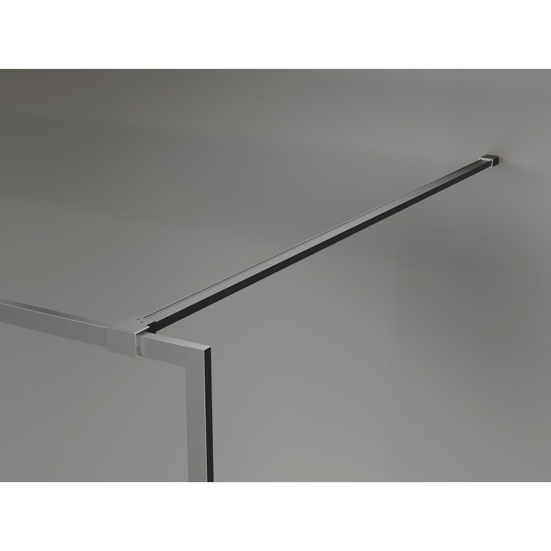 Mexen Kioto-F Duschwand Walk-in mit Rahmen 140 x 202 cm, Graphit 8 mm, Gun Metal - 800-140-104-95-40