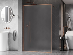 Mexen Kioto-F Duschwand Walk-in mit Rahmen 80 x 202 cm, Eisglas 8 mm, gebürstetes Kupfer - 800-080-104-65-30
