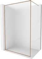 Mexen Kioto-F Duschwand Walk-in mit Rahmen 110 x 202 cm, Frost 8 mm, gebürstetes Kupfer - 800-110-104-65-30