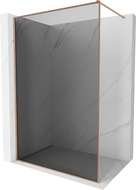 Mexen Kioto-F Duschwand Walk-in mit Rahmen 70 x 202 cm, Graphit 8 mm, gebürstetes Kupfer - 800-070-104-65-40