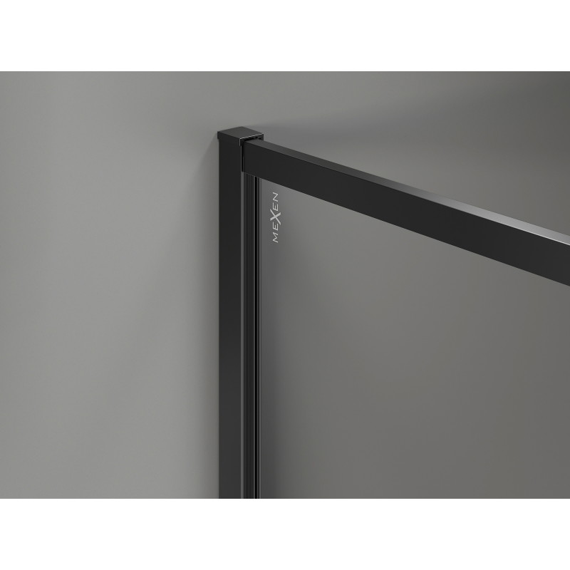 Mexen Kioto-F Duschwand Walk-in mit Rahmen 110 x 202 cm, transparent 8 mm, schwarz - 800-110-104-70-00