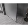 Mexen Kioto-F Duschwand Walk-in mit Rahmen 90 x 202 cm, Frost 8 mm, schwarz - 800-090-104-70-30