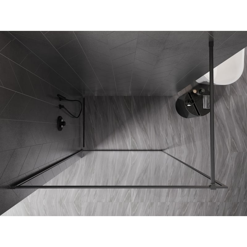 Mexen Kioto-F Walk-in Duschwand mit Rahmen 100 x 202 cm, transparent 8 mm, gebürstet kanonengrau - 800-100-104-66-00