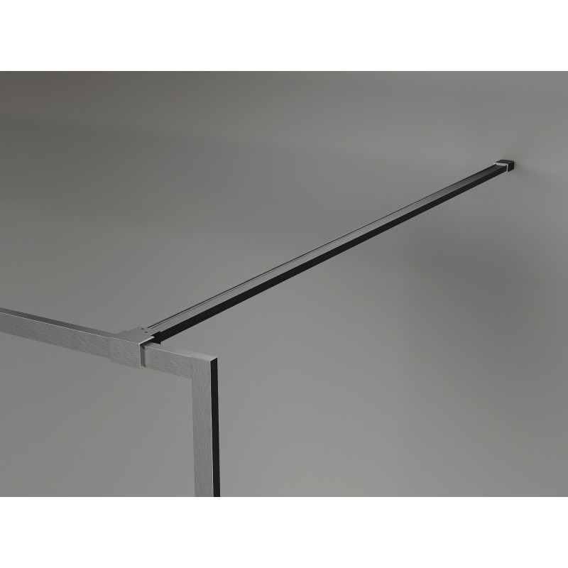 Mexen Kioto-F Duschwand Walk-in mit Rahmen 160 x 202 cm, transparent 8 mm, Gun Grau gebürstet - 800-160-104-66-00