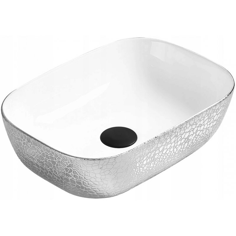 Mexen Rita Aufsatzwaschbecken 45 x 32 cm, weiß/silber - 21084555