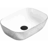 Mexen Rita Aufsatzwaschbecken 45 x 32 cm, weiß/silber - 21084555