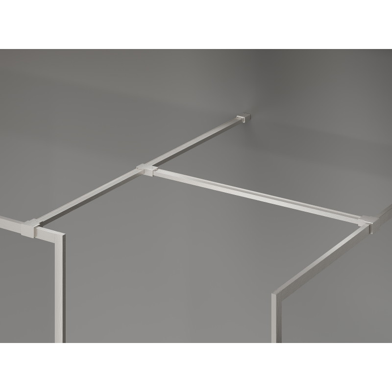 Mexen Kioto-F Duschrückwand Walk-in mit Rahmen 100 x 95 cm, transparent 8 mm, gebürsteter Nickel - 800-100-202-04-97-095