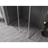 Mexen Kioto-F Duschwand Walk-in mit Rahmen 145 x 100 cm, transparent 8 mm, gebürsteter Nickel - 800-145-202-04-97-100