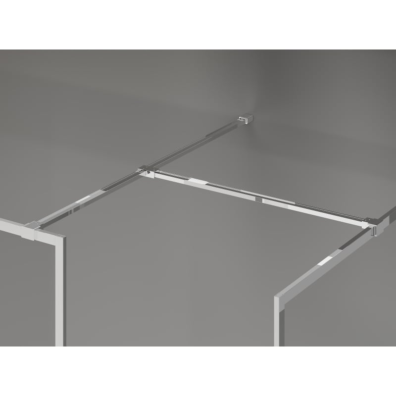Mexen Kioto-F Duschwand Walk-in mit Rahmen 155 x 80 cm, transparent 8 mm, Chrom - 800-155-202-04-00-080