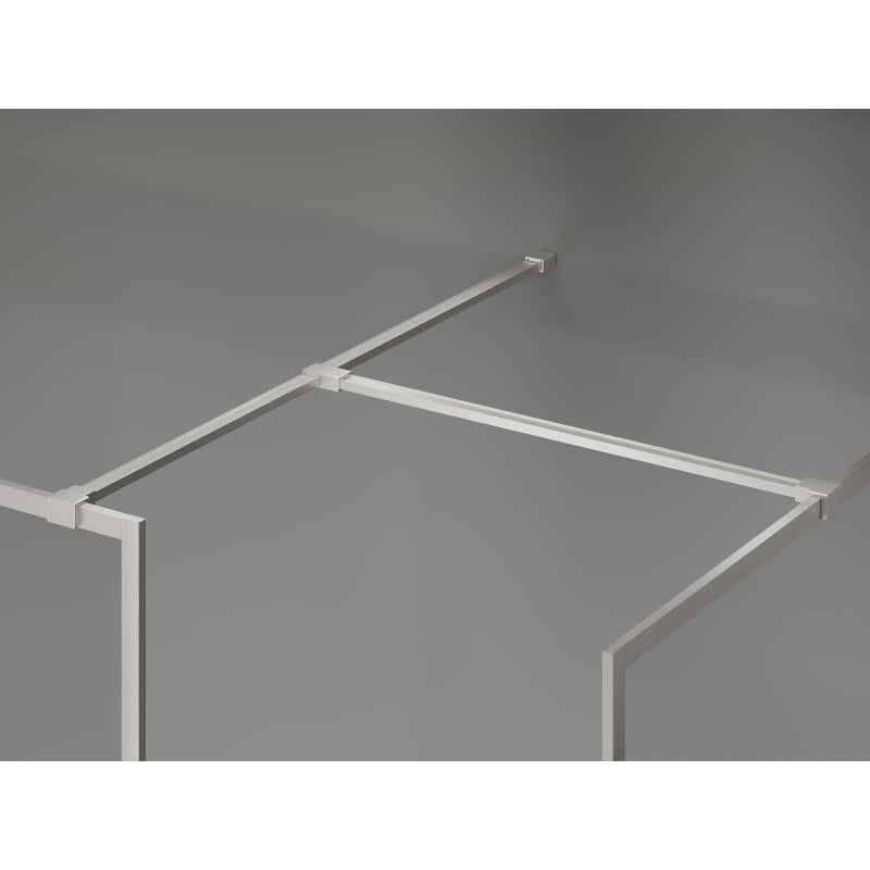 Mexen Kioto-F Walk-in-Duschwand mit Rahmen 155 x 70 cm, transparent 8 mm, gebürsteter Nickel - 800-155-202-04-97-070
