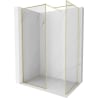 Mexen Kioto-F Duschwand Walk-in mit Rahmen 85 x 70 cm, transparent 8 mm, gebürstetes Gold - 800-085-202-04-55-070