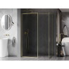 Mexen Kioto-F Duschwand Walk-in mit Rahmen 155 x 90 cm, transparent 8 mm, gebürstetes Gold - 800-155-202-04-55-090