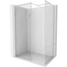 Mexen Kioto-F Duschwand Walk-in mit Rahmen 140 x 75 cm, transparent 8 mm, gebürsteter Nickel - 800-140-202-04-97-075