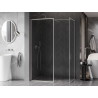 Mexen Kioto-F Walk-in Duschwand mit Rahmen 80 x 80 cm, transparent 8 mm, gebürsteter Nickel - 800-080-202-04-97-080