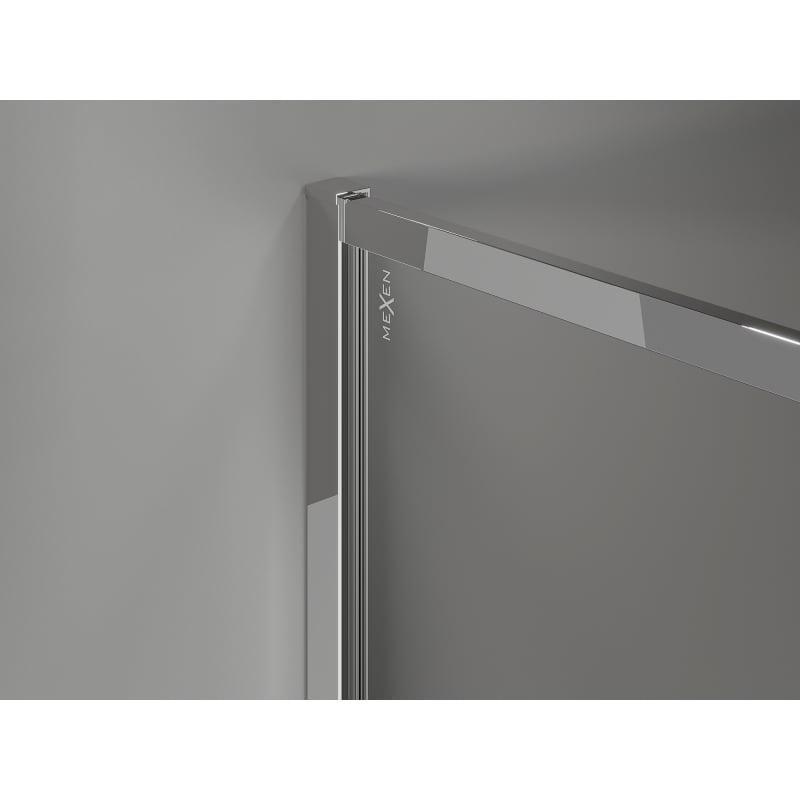 Mexen Kioto-F Duschwand Walk-in mit Rahmen 160 x 95 cm, transparent 8 mm, Chrom - 800-160-202-04-00-095