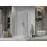 Mexen Lima faltbare Duschkabine 70 x 100 cm, transparent, Chrom + Flat Duschwanne - 856-070-100-01-00-4010