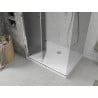 Mexen Lima faltbare Duschkabine 100 x 110 cm, Grafit, Chrom + Flat Duschwanne, Weiß - 856-100-110-01-40-4010