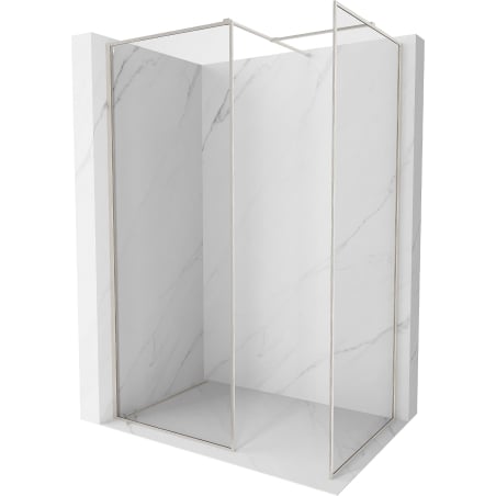 Mexen Kioto-F Duschwand Walk-in mit Rahmen 100 x 85 cm, transparent 8 mm, gebürsteter Nickel - 800-100-202-04-97-085