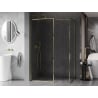 Mexen Kioto-F Duschwand Walk-in mit Rahmen 70 x 70 cm, transparent 8 mm, gold - 800-070-202-04-50-070