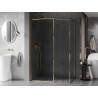 Mexen Kioto-F Duschwand Walk-in mit Rahmen 80 x 75 cm, transparent 8 mm, gold - 800-080-202-04-50-075