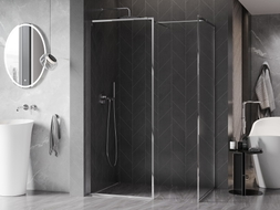 Mexen Kioto-F Duschwand Walk-In mit Rahmen 160 x 120 cm, transparent 8 mm, Chrom - 800-160-202-04-00-120