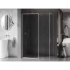 Mexen Kioto-F Duschwand Walk-in mit Rahmen 105 x 70 cm, transparent 8 mm, gebürsteter Nickel - 800-105-202-04-97-070