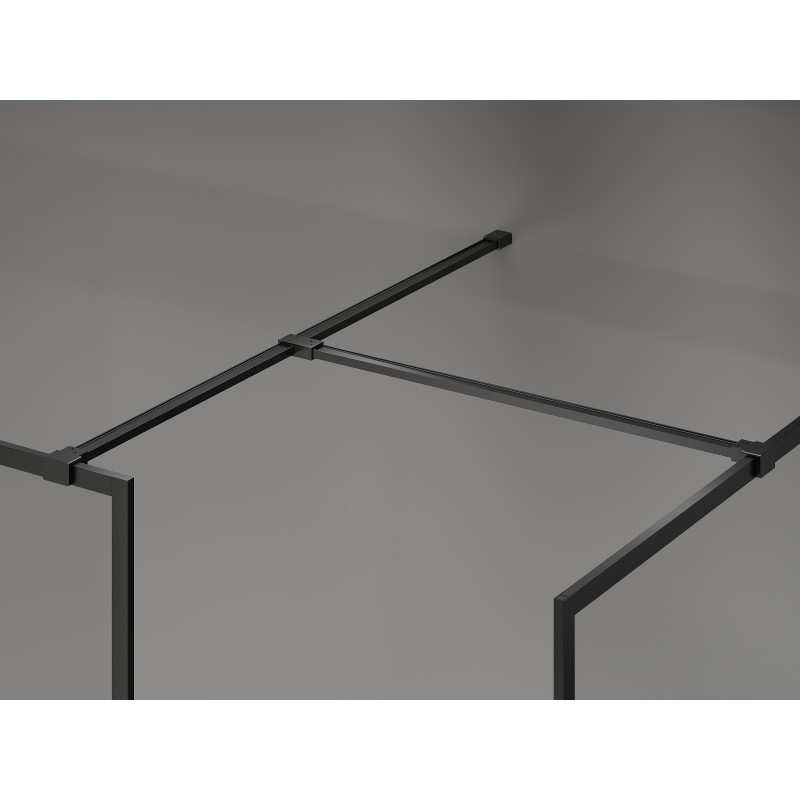 Mexen Kioto-F Duschwand Walk-in mit Rahmen 80 x 80 cm, transparent 8 mm, schwarz - 800-080-202-04-70-080