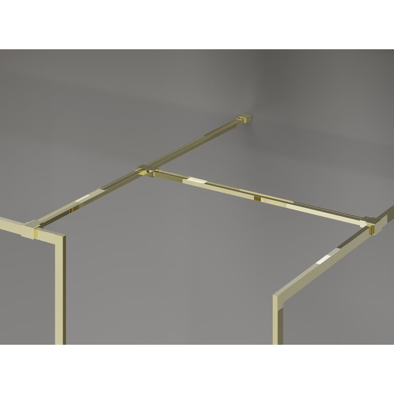 Mexen Kioto-F Duschwand Walk-in mit Rahmen 155 x 100 cm, transparent 8 mm, gold - 800-155-202-04-50-100