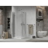 Mexen Lima faltbare Duschkabine 80 x 80 cm, transparent, Chrom + Duschwanne Flat - 856-080-080-01-00-4010