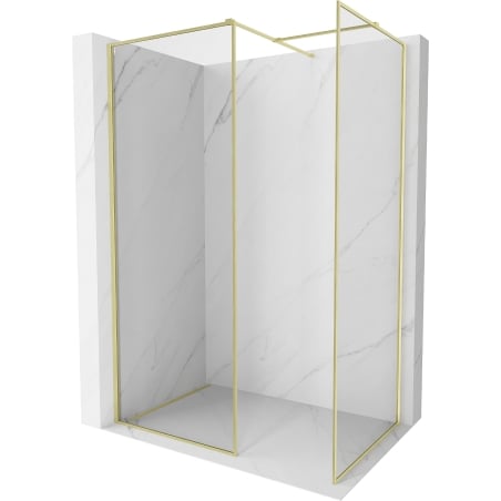 Mexen Kioto-F Walk-in-Duschwand mit Rahmen 105 x 80 cm, transparent 8 mm, gebürstet gold - 800-105-202-04-55-080