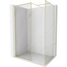 Mexen Kioto-F Duschwand Walk-in mit Rahmen 110 x 105 cm, transparent 8 mm, gold gebürstet - 800-110-202-04-55-105