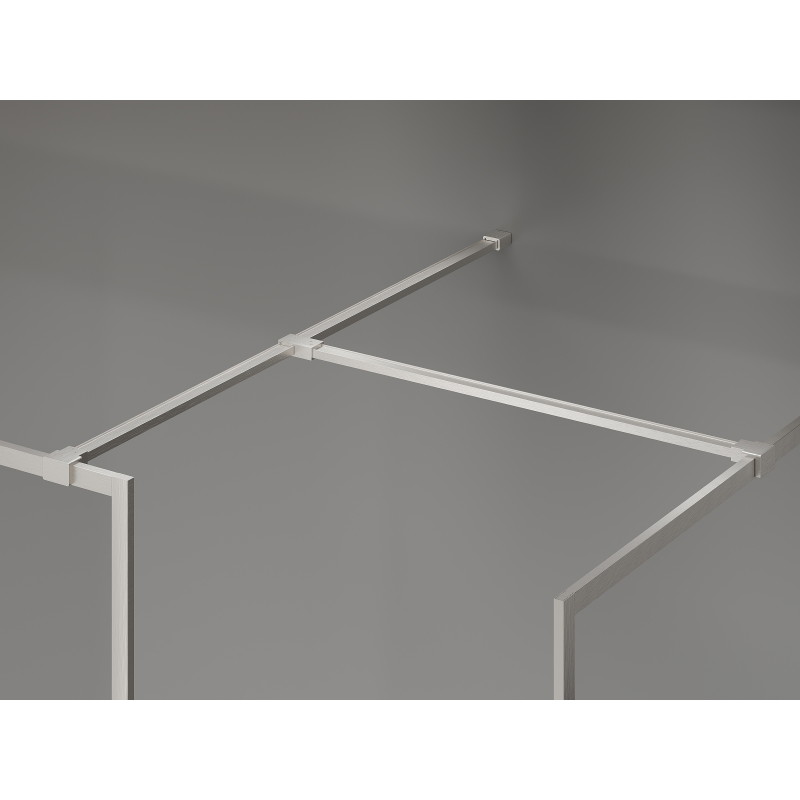 Mexen Kioto-F Walk-In-Duschwand mit Rahmen 170 x 110 cm, transparent 8 mm, gebürsteter Nickel - 800-170-202-04-97-110