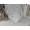 Mexen Lima Duo faltbare Duschkabine 80 x 80 cm, transparent, Chrom + Flat Duschwanne - 856-080-080-01-02-4010