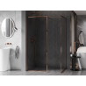 Mexen Kioto-F Duschwand Walk-in mit Rahmen 80 x 70 cm, transparent 8 mm, Roségold - 800-080-202-04-60-070