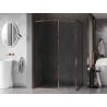 Mexen Kioto-F Duschwand Walk-in mit Rahmen 110 x 80 cm, transparent 8 mm, Roségold - 800-110-202-04-60-080